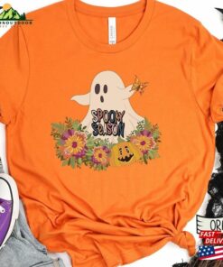 Retro Halloween T Shirt Floral Ghost T-Shirt Unisex Retro Halloween T Shirt Floral Ghost T-Shirt Unisex