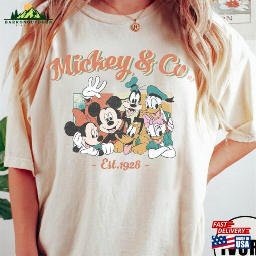 Retro Mickey And Co Comfort Colors Shirt Friends Disneyland Halloween Sweatshirt Hoodie