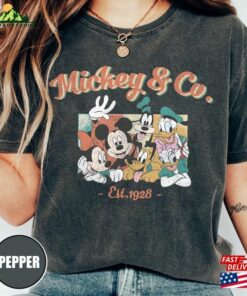Retro Mickey And Co Comfort Colors Shirt Friends Disneyland Halloween Sweatshirt Hoodie