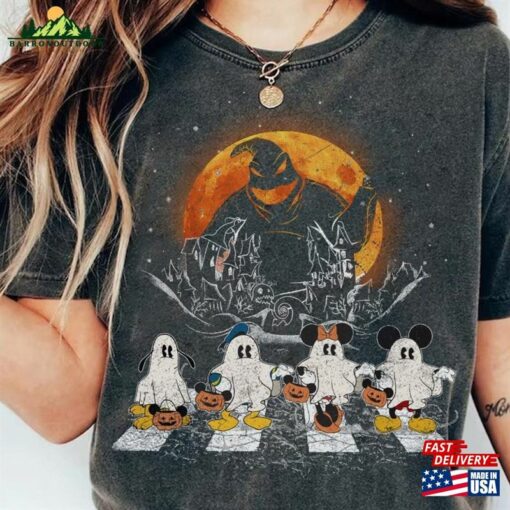 Retro Mickey And Friend Ghost Comfort Colors Shirt Oogie Boogie Pumpkin Hoodie Classic