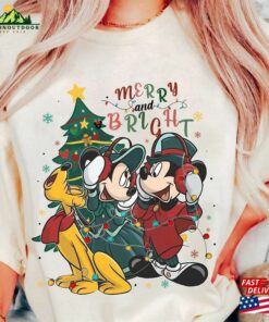 Retro Mickey And Friends Christmas Sweater Merry Bright Sweatshirt Vintage Disney Hoodie