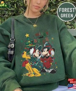 Retro Mickey And Friends Christmas Sweater Merry Bright Sweatshirt Vintage Disney Hoodie 3