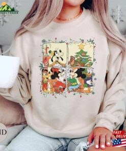 Retro Mickey And Friends Christmas Sweatshirt Vintage Disney Merry Shirt Disneyland Hoodie Unisex