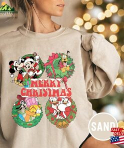 Retro Mickey And Friends Comfort Color Shirt Christmas Disney Family Holiday Trip Unisex Hoodie