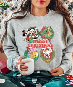 Retro Mickey And Friends Comfort Color Shirt Christmas Disney Family Holiday Trip Unisex Hoodie 3