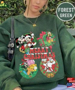 Retro Mickey And Friends Comfort Color Shirt Christmas Disney Family Holiday Trip Unisex Hoodie 4