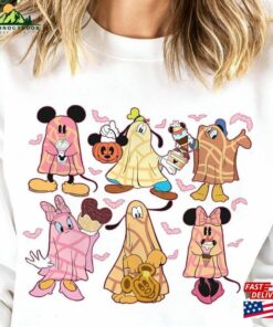 Retro Mickey And Friends Ghost Halloween Shirt Disney Ballon Comfort Colors Disneyland T-Shirt Hoodie