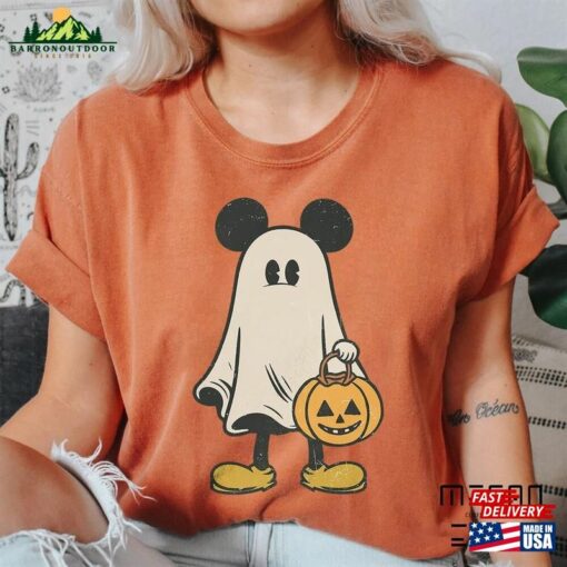 Retro Mickey Ghost Halloween Comfort Colors Shirt Not So Scary Spooky Season Classic Unisex