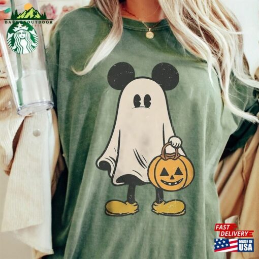 Retro Mickey Ghost Halloween Comfort Colors Shirt Not So Scary Spooky Season Classic Unisex