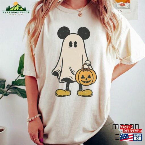 Retro Mickey Ghost Halloween Comfort Colors Shirt Not So Scary Spooky Season Classic Unisex