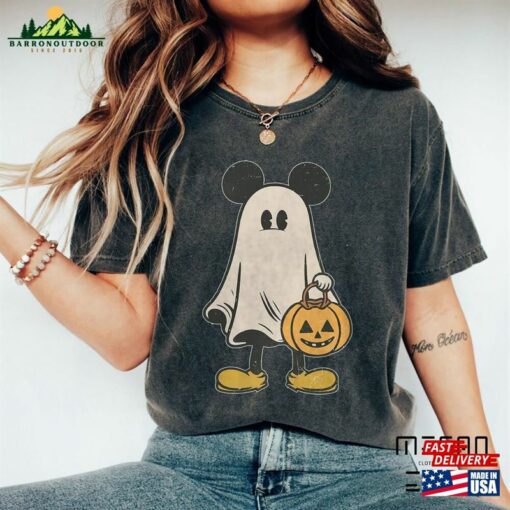 Retro Mickey Ghost Halloween Comfort Colors Shirt Not So Scary Spooky Season Classic Unisex