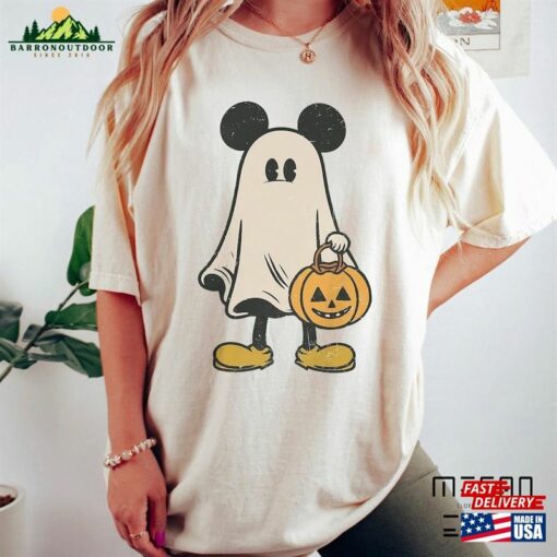 Retro Mickey Ghost Halloween Comfort Colors Shirt Not So Scary Spooky Season Unisex Classic