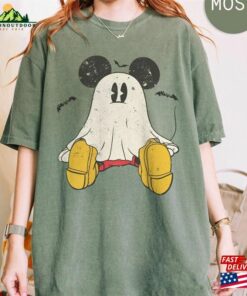 Retro Mickey Ghost Halloween Comfort Colors Shirt Spooky Season Hoodie Classic