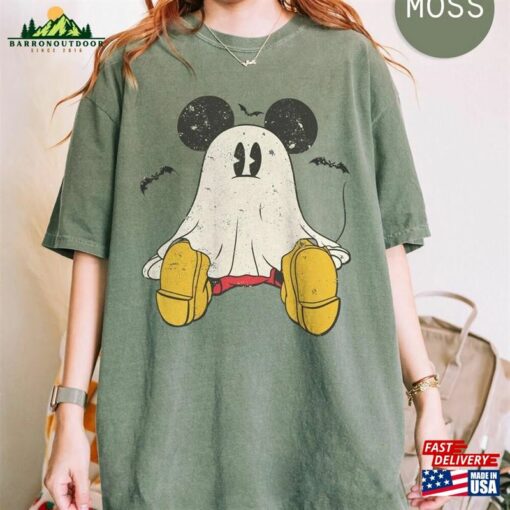 Retro Mickey Ghost Halloween Comfort Colors Shirt Spooky Season Hoodie Classic