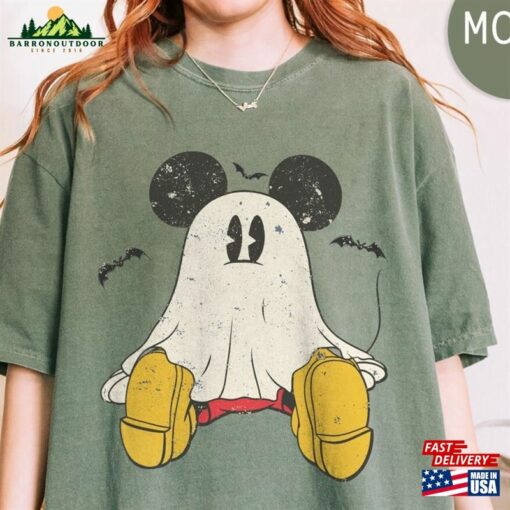 Retro Mickey Ghost Halloween Comfort Colors Shirt Spooky Season Hoodie Unisex