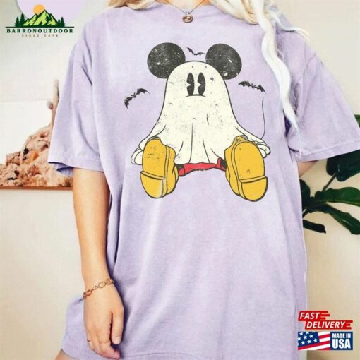 Retro Mickey Ghost Halloween Comfort Colors Shirt Spooky Season Sweatshirt Classic