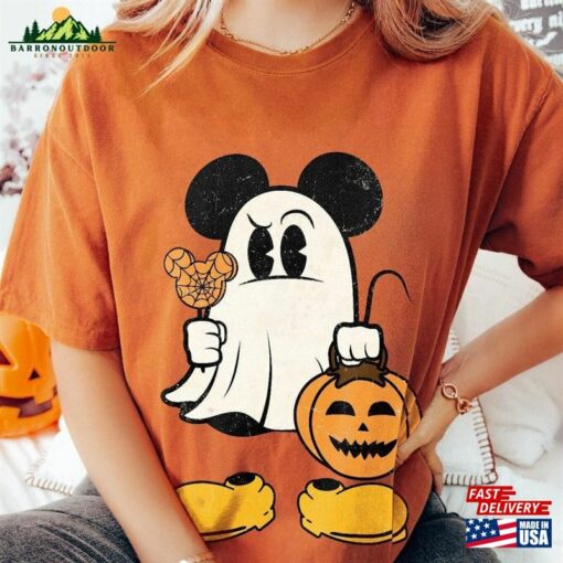 Retro Mickey Minnie Ghost Halloween Shirt Spooky Season Hoodie Sweatshirt