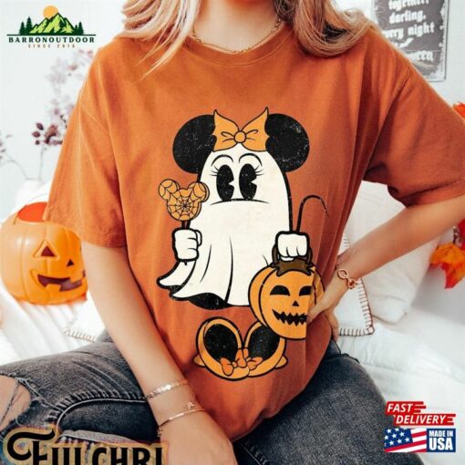 Retro Mickey Minnie Ghost Halloween Shirt Spooky Season Hoodie Sweatshirt