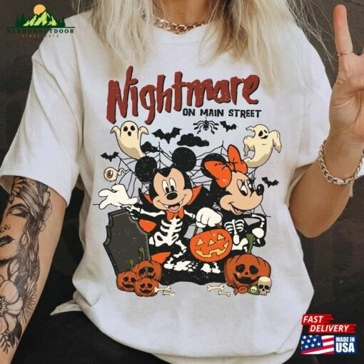 Retro Mickey Minnie Halloween Shirt Hoodie Sweatshirt