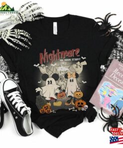 Retro Mickey Minnie Halloween Shirt Nightmare On The Main Street 2023 Unisex T-Shirt