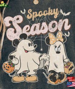 Retro Mickey Minnie Halloween Shirt Spooky Season Disney Hoodie Classic