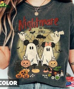 Retro Mickey Minnie Halloween Shirt Vintage Nightmare On The Main Street Disney Ghost T-Shirt Sweatshirt