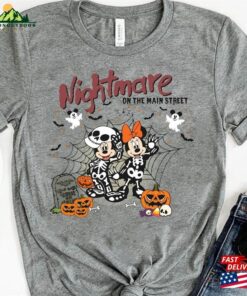Retro Mickey Minnie Halloween Skeleton Shirt Classic Unisex