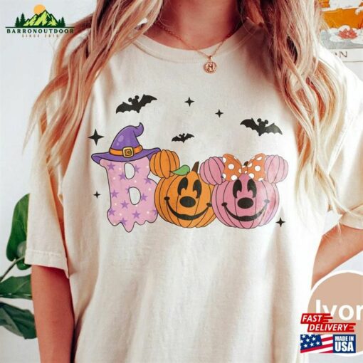 Retro Mouse Pumpkin Shirt Mickey Minnie Vintage Disney Boo T-Shirt Hoodie