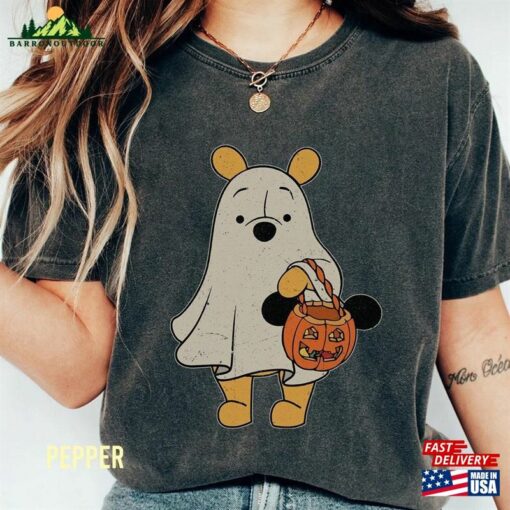 Retro Pooh Ghost Halloween Comfort Colors Shirt Disney Spooky Season Mickey Classic T-Shirt