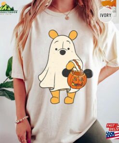 Retro Pooh Ghost Halloween Comfort Colors Shirt Disney Spooky Season Mickey Hoodie Sweatshirt 3
