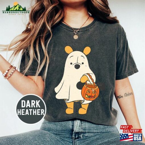 Retro Pooh Ghost Halloween Comfort Colors Shirt Disney Spooky Season Mickey Hoodie Sweatshirt