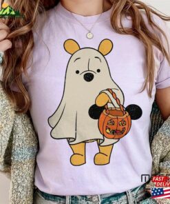 Retro Pooh Ghost Halloween Comfort Colors Shirt Disney Spooky Season Mickey Hoodie Unisex 4
