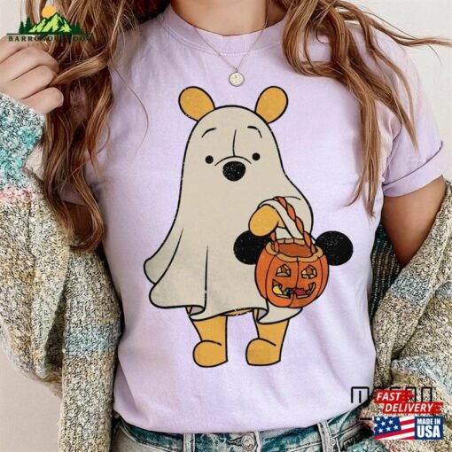 Retro Pooh Ghost Halloween Comfort Colors Shirt Disney Spooky Season Mickey Hoodie Unisex