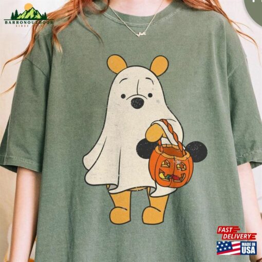 Retro Pooh Ghost Halloween Comfort Colors Shirt Pumpkins Winnie The Boo Hoodie Unisex