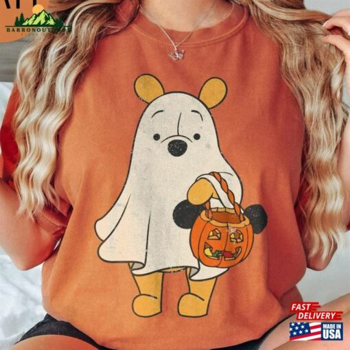 Retro Pooh Ghost Halloween Comfort Colors Shirt Pumpkins Winnie The Boo Hoodie Unisex