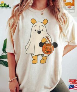 Retro Pooh Ghost Halloween Shirt Disney Spooky Season Mickey T Shirt Sweatshirt 4
