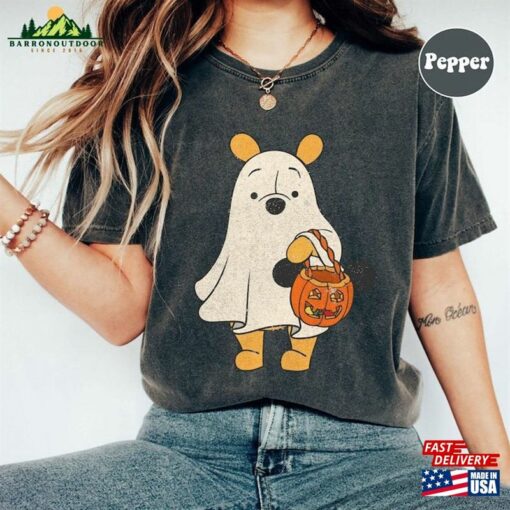 Retro Pooh Ghost Halloween Shirt Winnie The Boo Pumpkins Classic Unisex