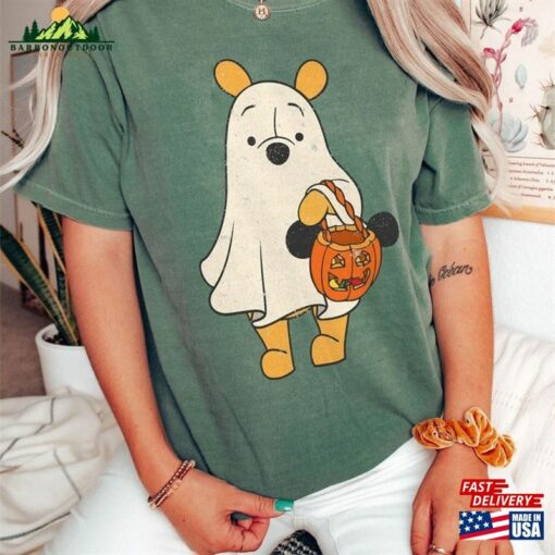 Retro Pooh Ghost Halloween Shirt Winnie The Boo Pumpkins Classic Unisex