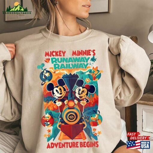 Retro Runaway Railway Mickey Minnie Pluto Chuuby Shirt Disneyland Park T-Shirt Walt Disney World 2023 Tee Unisex Classic