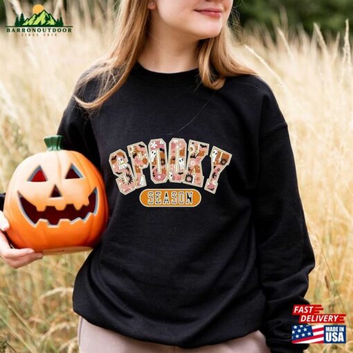 Retro Spooky Season Sweatshirt Gift For Halloween Cute Party Hoodie