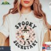 Retro Spooky Secretary Halloween Ghost T-Shirt Tee Vintage Shirt For Her Classic