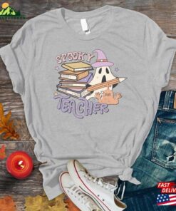 Retro Spooky Teacher Shirt Halloween Fall For Teachers Unisex T-Shirt