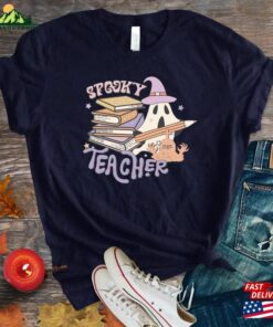 Retro Spooky Teacher Shirt Halloween Fall For Teachers Unisex T Shirt 3