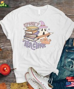Retro Spooky Teacher Shirt Halloween Fall For Teachers Unisex T Shirt 4