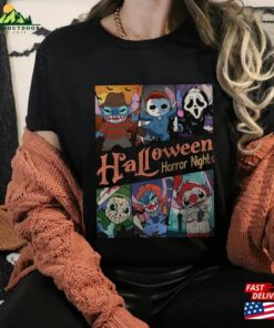 Retro Stitch Halloween Horror Nights Shirt Characters Scary Movie Hoodie Sweatshirt