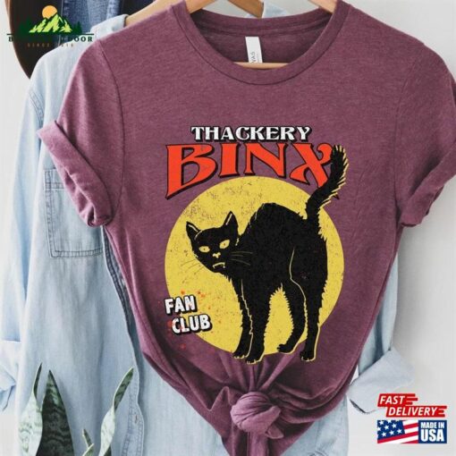 Retro Thackery Binx Fan Club Shirt Hocus Pocus Black Cat Disney Halloween Tee Mickey Not So Scary Party Unisex T-Shirt