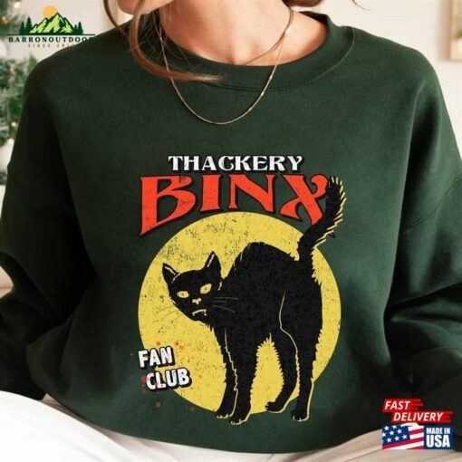 Retro Thackery Binx Fan Club Shirt Hocus Pocus Black Cat Disney Halloween Tee Mickey Not So Scary Party Unisex T-Shirt