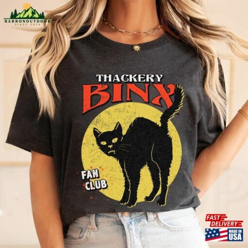 Retro Thackery Binx Fan Club Shirt Hocus Pocus Black Cat Disney Halloween Tee Mickey Not So Scary Party Unisex T-Shirt