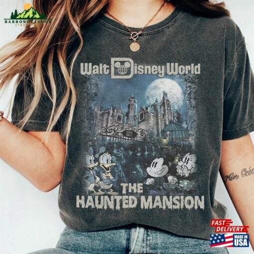 Retro The Haunted Mansion Comfort Color Shirt Mickey And Friends In T-Shirt Disney Halloween Party Unisex Classic