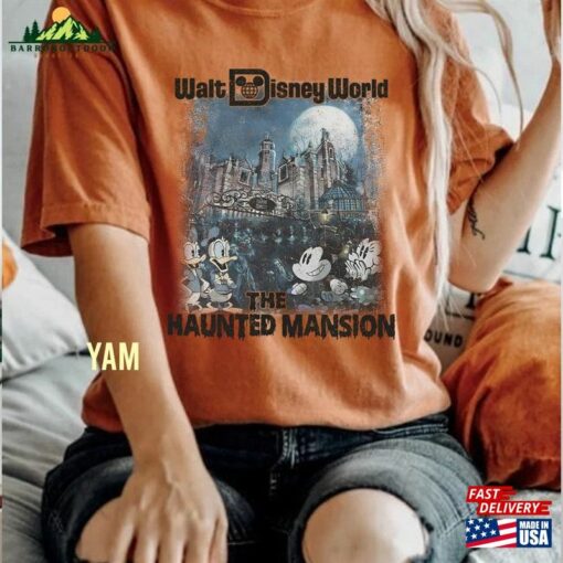 Retro The Haunted Mansion Comfort Color Shirt Mickey And Friends In T-Shirt Disney Halloween Party Unisex Classic